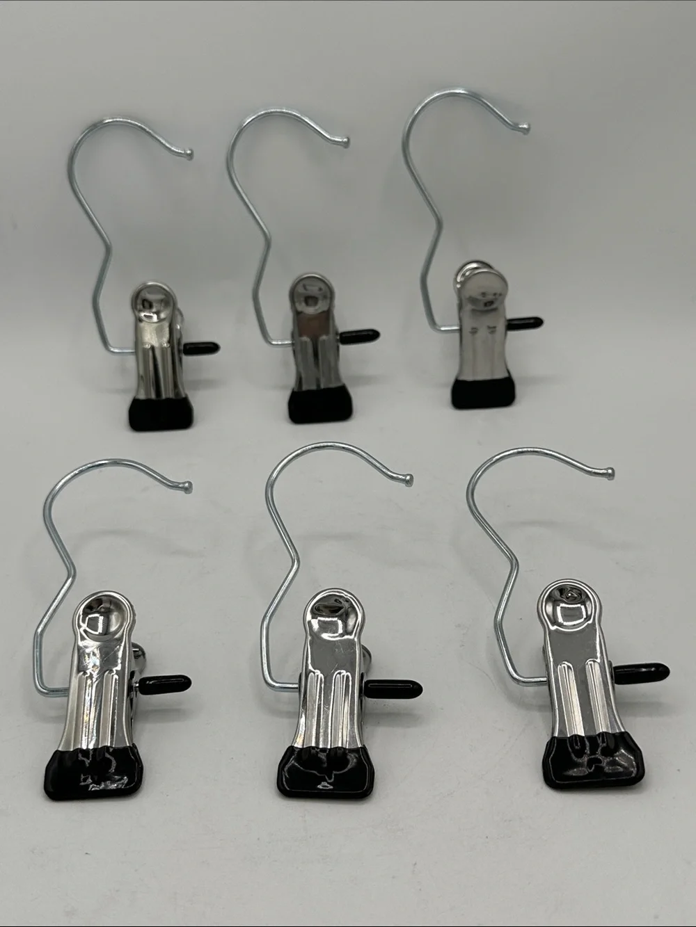 Set of six boot hangers/clothing clamps